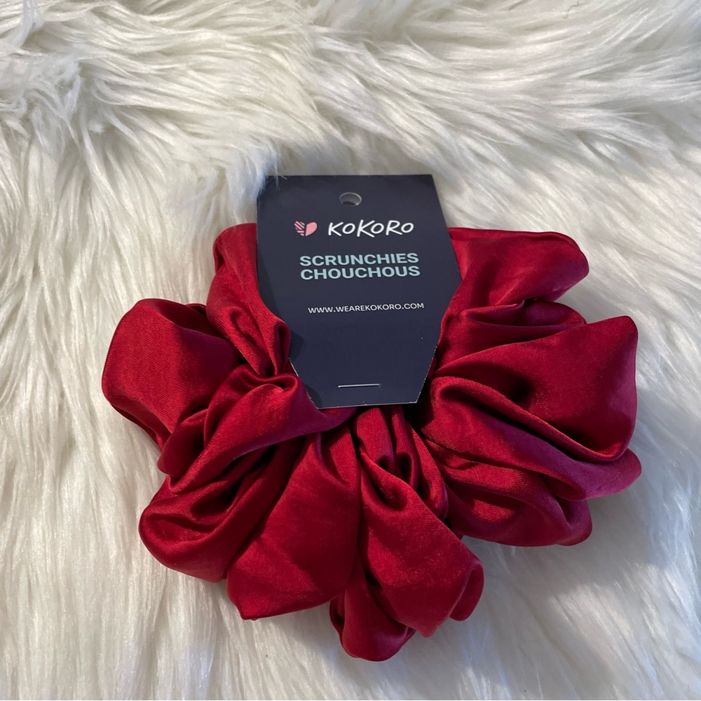 NEW Kokoro Red Satin Oversized Scrunchie